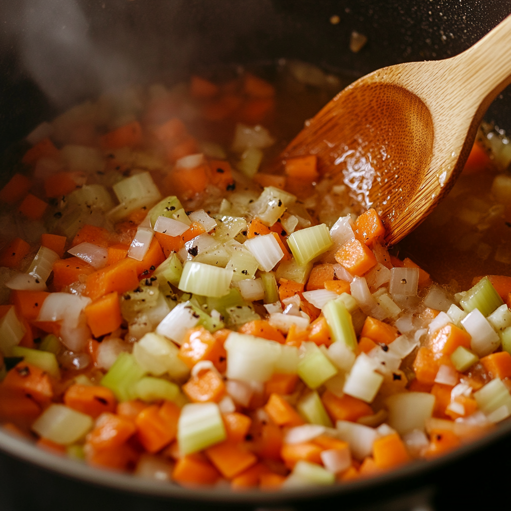 soukaina1995_Onion_carrot_and_celery_being_sauted_in_a_pot_wi_0df7cb70-43aa-4b1b-8f86-37df4155a5c6_1 chicken and rice soup