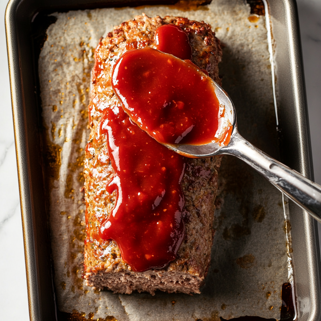 A beautifully glazed homemade meatloaf sliced and served with mashed potatoes and green beans on a dinner plate. A beautifully What ingredients are in meatloafhomemade meatloaf sliced and served with mashed potatoes and green beans on a dinner plate.
